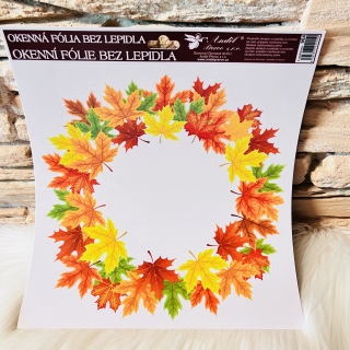 PODZIMNÍ DEKORACE OKENNÍ FOLIE VĚNCE  MIX MOTIVU