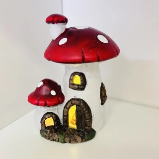 DEKORACE DOMEČEK HOUBA S LED OSVĚTLENÍM