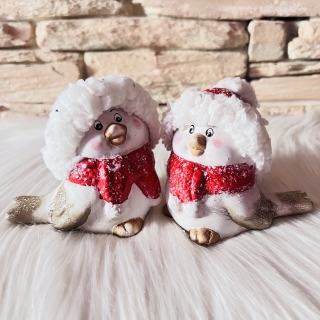 ZIMNÍ DEKORACE FIGURKA PTÁČKA - DVA DRUHY