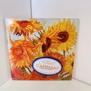 SKLENĚNÝ PODTÁCEK MOTIV VINCENT VAN GOGH - SLUNEČNICE