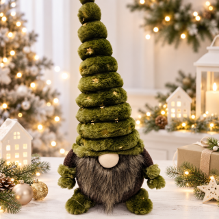 🎄 Zimní dekorace – zelený skřítek