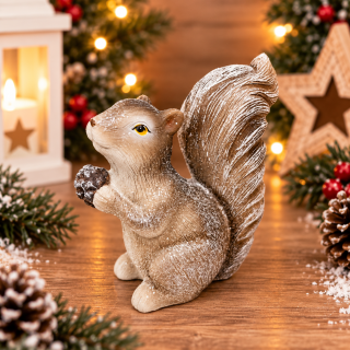 🐿️ Zimní dekorace – veverka