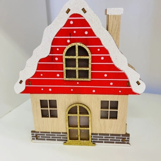 ZIMNÍ DEKORACE DOMEČEK S OSVĚTLENÍM 