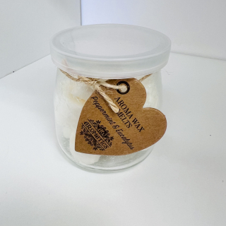 VONNÝ SÓJOVÝ VOSK DO AROMALAMPY VE TVARU SRDCE - AROMA PEPPERMINT A EUCALYPTUS