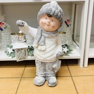 ZIMNÍ DEKORACE FIGURA CHLAPCE S LUCERNOU 