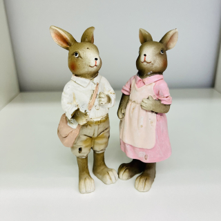 JARNÍ DEKORACE FIGURKA ZAJÍČKA - DVA DRUHY - CHLAPEC NEBO DÍVKA