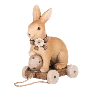 JARNÍ DEKORACE ZAJÍC NA VOZÍKU