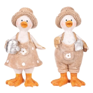 JARNÍ DEKORACE FIGURKA KACHNY ZAHRADNÍKA NEBO ZAHRADNICE 