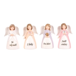 DEKORACE ANDĚL S NÁPISEM - MIX DRUHŮ