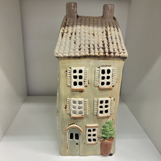DEKORACE KERAMICKÝ DOMEK NA ČAJOVOU NEBO LED SVÍČKU 