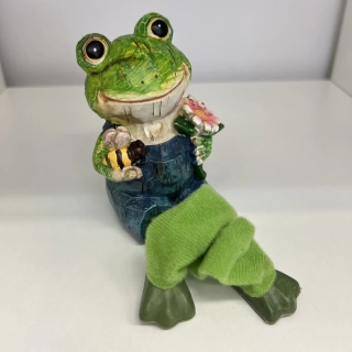 DEKORACE FIGURKA ŽÁBY SEDÍCÍ