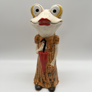 DEKORACE KERAMICKÁ FIGURA ŽÁBY DÍVKY  - VELKÁ