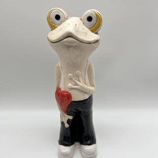 DEKORACE KERAMICKÁ FIGURA ŽÁBY CHLAPCE - VELKÁ FIGURA