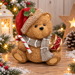 🎅 Vánoční figurka medvídka s bubínkem 🥁