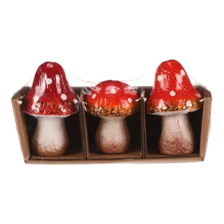 PODZIMNÍ DEKORACE SADA KERAMICKÝCH MUCHOMŮREK