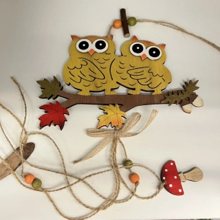 ZÁVĚSNÁ PODZIMNÍ DEKORACE SOVY 