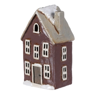 ZIMNÍ KERAMICKÝ DOMEK NA ČAJOVOU SVÍČKU 