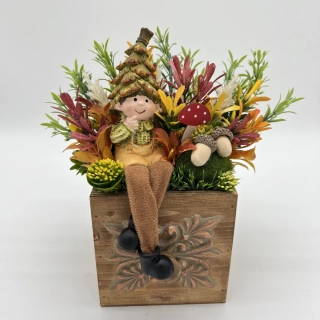 PODZIMNÍ DEKORACE ZDOBENÝ TRUHLÍČEK 