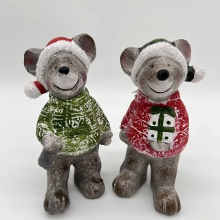 ZIMNÍ DEKORACE FIGURKA MYŠ - DVA DRUHY