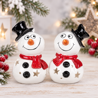 ⛄ Keramický svícen Sněhulák – 2 druhy ⛄
