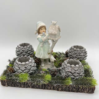 ZIMNÍ DEKORACE ADVENTNÍ SVÍCEN NA ČAJOVÉ SVÍČKY