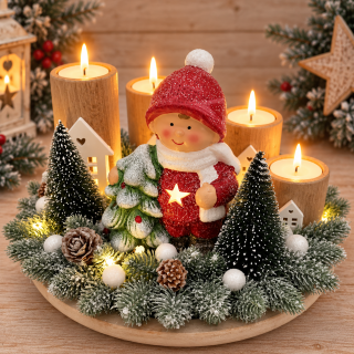 ZIMNÍ DEKORACE ADVENTNÍ SVÍCEN NA ČAJOVÉ SVÍČKY 
