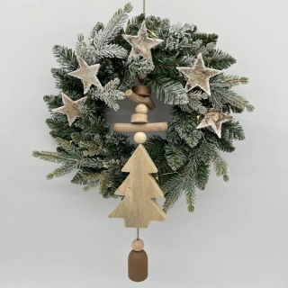 ZIMNÍ DEKORACE VĚNEC NA DVEŘE S OSVĚTLENÍM 