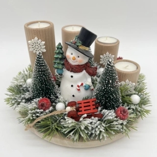 ZIMNÍ DEKORACE ADVENTNÍ SVÍCEN NA ČAJOVÉ SVÍČKY 