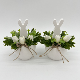 🐰🤍 Jarní dekorace se zajíčkem – bílé kvítky 🤍🐰