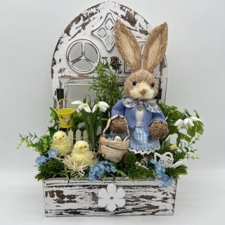 🐰🌸 Velikonoční dekorace se zajíčkem a kuřátky 🌸🐣