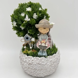 🌿👧 Dekorační aranžmá s holčičkou 👧🌿
