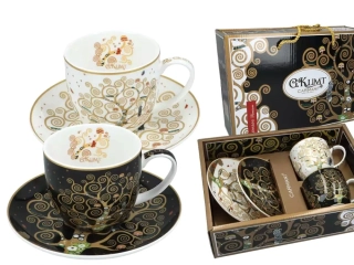 📝 Šálek s podšálkem 250 ml Gustav Klimt – sada 2 ks 🎨☕