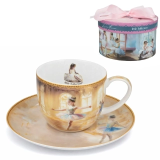 📝 Šálek s podšálkem 300 ml – Laura Lozano „Malé baleríny“ 🩰💫