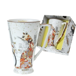 🐱 Hrnek latte conus 500 ml – „Kočky v Paříži“ 🗼