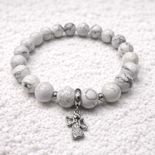 🤍 Náramek Howlit – Anděl se zirkony 🤍