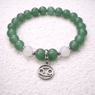 ✨ Náramek znamení Rak – avanturin & růženín ♋✨