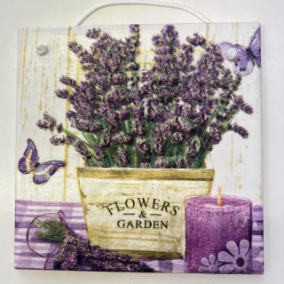 💜 Zdobená keramická dlaždice – Levandulová pohoda 🦋