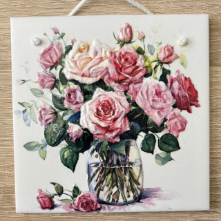 🌻✨ Dlaždice zdobená technikou Decoupage 3D ✨🌻