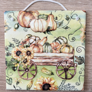 🌻✨ Dlaždice zdobená technikou Decoupage 3D ✨🌻