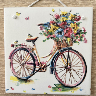 💜✨ Dlaždice zdobená technikou Decoupage 3D ✨💜