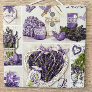 💜✨ Dlaždice zdobená technikou Decoupage 3D ✨💜
