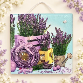 💜🌿 Keramická dlaždice – Levandulové zátiší 🌸✨