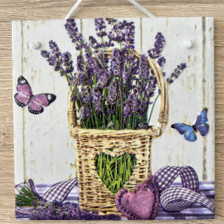💜✨ Dlaždice zdobená technikou Decoupage 3D ✨💜