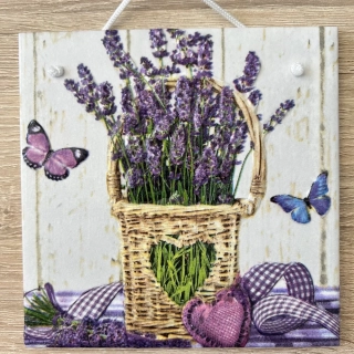 💜✨ Dlaždice zdobená technikou Decoupage 3D ✨💜