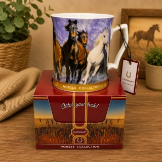🐎☕ Carmani – Porcelánový hrnek Horses Collection v dárkové krabičce, 480 ml 🎁🤍