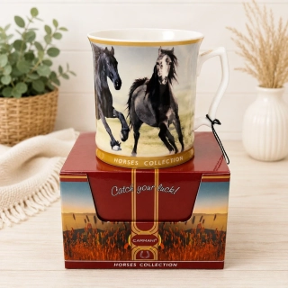 🐎☕ Carmani – Porcelánový hrnek Horses Collection v dárkové krabičce, 480 ml 🤍🎁