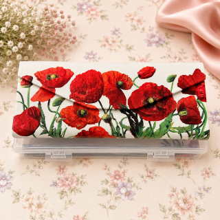 🌺🕶️ Skládací pouzdro na brýle Carmani® – Motiv vlčích máků 🕶️🌺