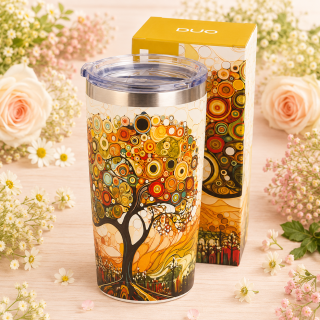 ☕🌳 Cestovní termohrnek 600 ml – Moderní stromeček 🌳☕