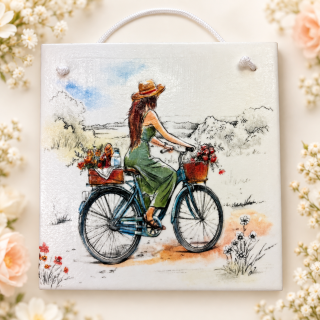 💜✨ Dlaždice zdobená technikou Decoupage 3D ✨💜