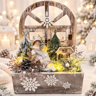 🎄 Vánoční svítící dekorace – zimní okno